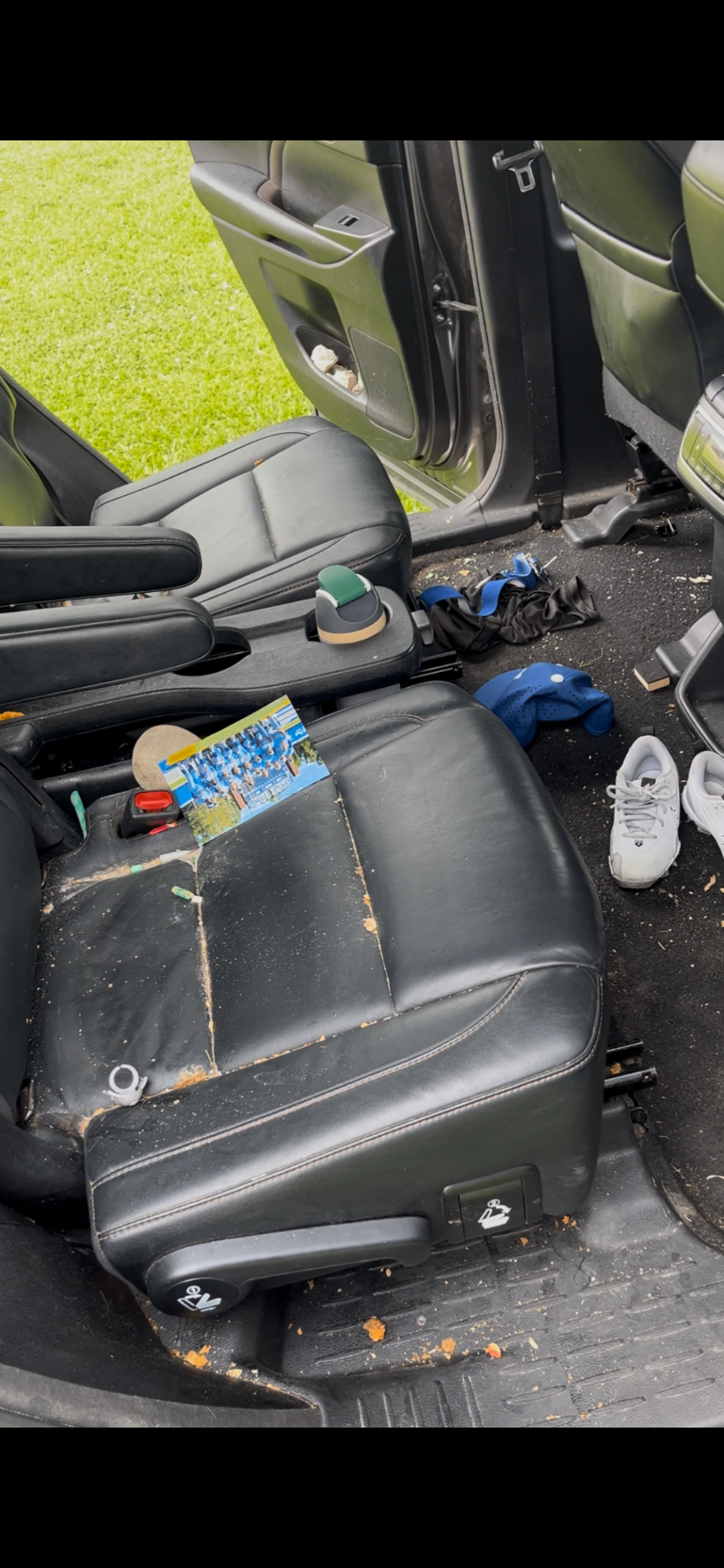Car interior before detailing